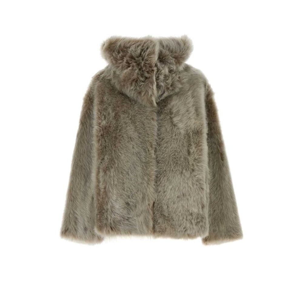 Santoro Women Dove Grey Fur Coat